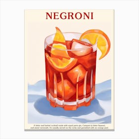 Negroni Cocktail Kitchen Art Canvas Print