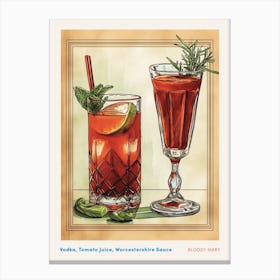 Art Deco Bloody Mary 1 Poster Canvas Print