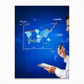 Blueprint Of Economic Progression In A Corporate Setting Iconography Representing Key Concepts Lik (6) Canvas Print