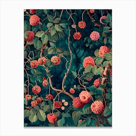 Hibiscus Inspired By William Morris Canvas Print