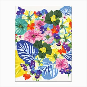 Morning Glory Modern Colourful Flower Canvas Print