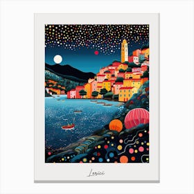 Poster Of Lerici, Italy, Illustration In The Style Of Pop Art 1 Canvas Print