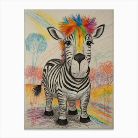 Rainbow Zebra 12 Canvas Print