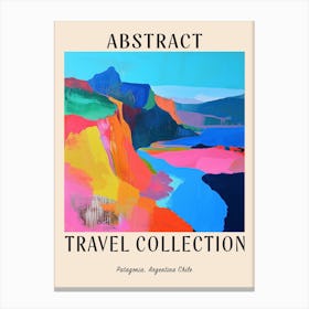 Abstract Travel Collection Poster Patagonia Argentina Chile 1 Canvas Print
