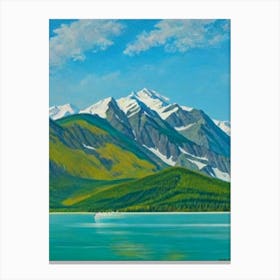 Jasper National Park Canada Blue Oil Painting 1  Canvas Print