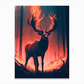 Deer In The Forest Canvas Print