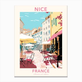 Nice, France, Flat Pastels Tones Illustration 4 Poster Canvas Print