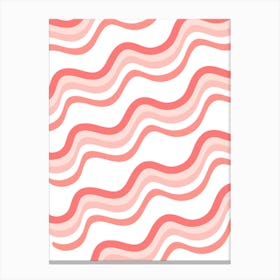 Pink Wavy Pattern Canvas Print