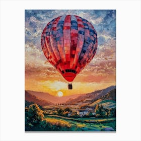 Hot Air Balloon At Sunset 2 Canvas Print