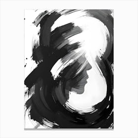 Black And White Abstract Painting Canvas Print