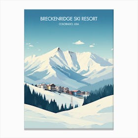 Poster Of Breckenridge Ski Resort   Colorado, Usa, Ski Resort Illustration 1 Canvas Print