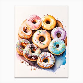 A Buffet Of Donuts Cute Neon 2 Canvas Print