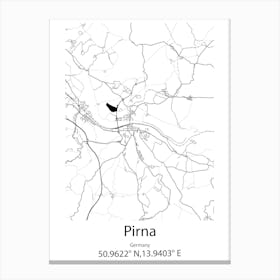 Pirna,Germany Minimalist Map Canvas Print