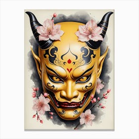 Floral Irezumi The Traditional Japanese Tattoo Hannya Mask (52) Canvas Print
