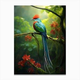 Winged Splendor: Resplendent Quetzal Wall Art Canvas Print