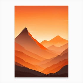 Misty Mountains Vertical Composition In Orange Tone 137 Canvas Print