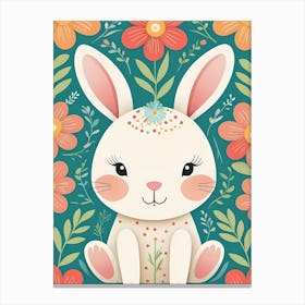 Floral Cute Baby Bunny Nursery (30) Canvas Print