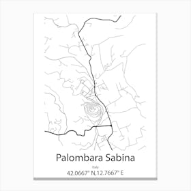 Palombara Sabina,Italy Minimalist Map Canvas Print