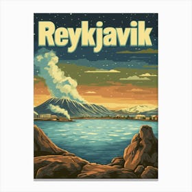 Aihrgdesign A Retro Travel Poster For Reykjavik Featuring The C89158bf E006 415d A98a 901c6cfa3eab 0 Canvas Print