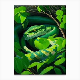 Smooth Green Snake Painting Canvas Print
