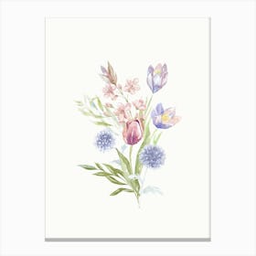 Watercolor Flowers Kids and Nursery 1 Canvas Print