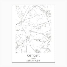 Gangelt,Germany Minimalist Map Canvas Print