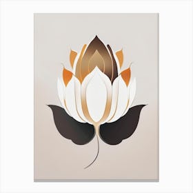 Double Lotus Retro Minimal 1 Canvas Print