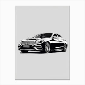 Mercedes Benz S Class Line Drawing 4 Canvas Print