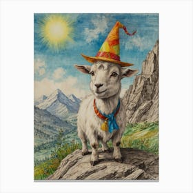 Goat In A Hat Canvas Print