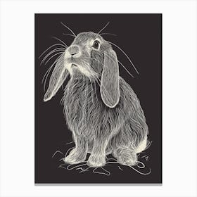 American Fuzzy Lop Rabbit Minimalist Illustration 3 Canvas Print