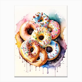 A Buffet Of Donuts Cute Neon 1 Canvas Print