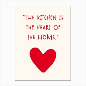 Kitchen Heart Typography Canvas Print