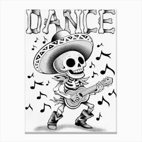 Dance Lover Funny Skeleton Character Canvas Print