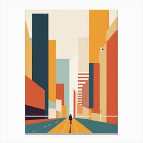 London City Street, Geometric Abstract Canvas Print