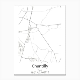 Chantilly,France Minimalist Map Canvas Print