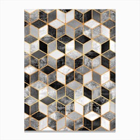 Black And White Cubes Canvas Print
