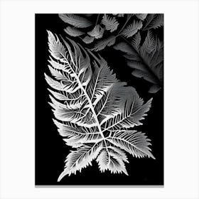 Spruce Leaf Linocut 3 Canvas Print