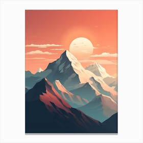 Mount Everest 3 Hiking Trail Landscape Canvas Print