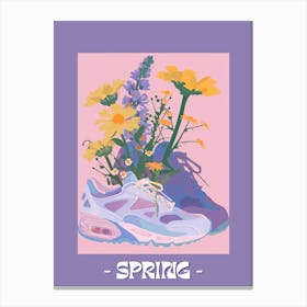 Spring Poster Retro Sneakers With Flowers 90s 5 Canvas Print