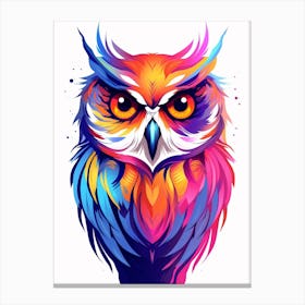 Colourful Geometric Bird Owl Canvas Print