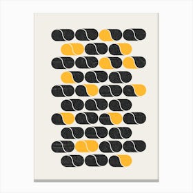 Black And Yellow Geometry Canvas Print