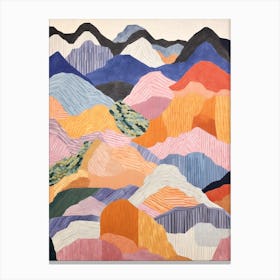 Ben Oss Scotland Colourful Mountain Illustration Canvas Print