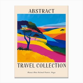 Abstract Travel Collection Poster Maasai Mara National Reserve Kenya 2 Canvas Print
