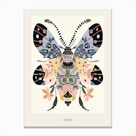 Colourful Insect Illustration Aphid 10 Poster Canvas Print