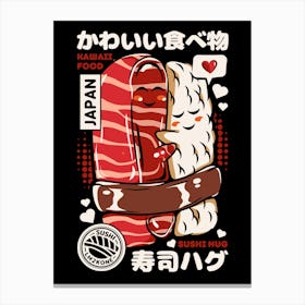 Japan Sushi Hug - White version Canvas Print