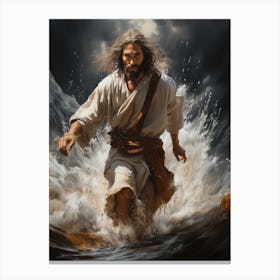 Jesus walking on the water 3 Canvas Print