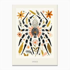 Colourful Insect Illustration Spider 5 Poster Canvas Print