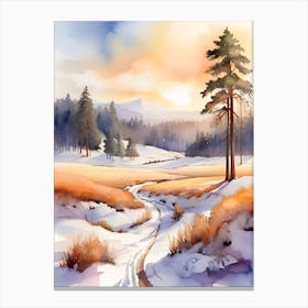 Watercolor Landscape Painting .1 Canvas Print