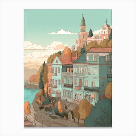 Istanbul Turkey Travel Illustration 1 Canvas Print