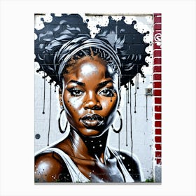 Graffiti Mural Of Beautiful Black Woman 372 Canvas Print